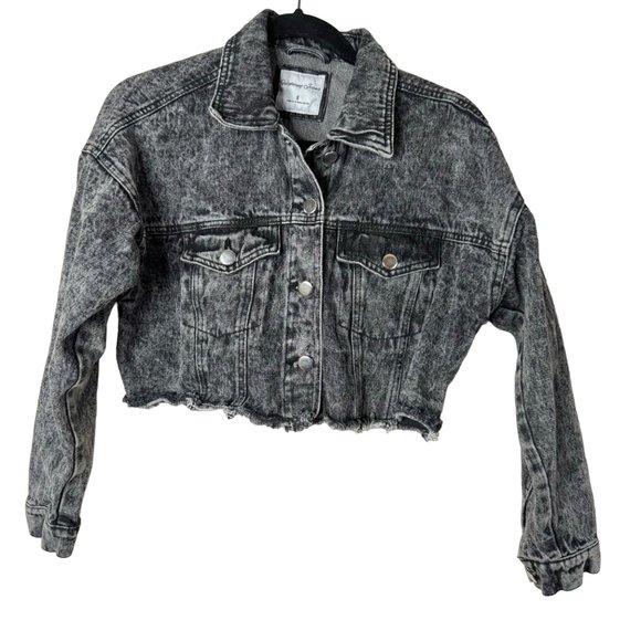Highway Jeans Jackets & Blazers - Highway Jeans Cropped Denim Jacket Raw Hem Edging Size S